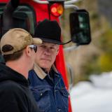 Congressman Zinke listening to constituent 
